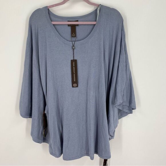 Fenn Wright Manson Women’s Scoop Neck Bat Sleeve Belted Sweater Blue size M - Picture 1 of 4
